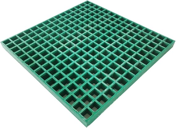 Fiberglass Grille FRP Grating Mesh Floor Grating 1.9ftx1.9ft Pit Grating 1.5mm Thickness for Car Washing, Outdoor