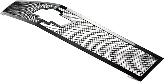 APS Compatible with Chevy Camaro 2010-2013 Short with Logo Show Main Upper Stainless Steel Black Mesh Front Grill Grille Insert S18-H32767C