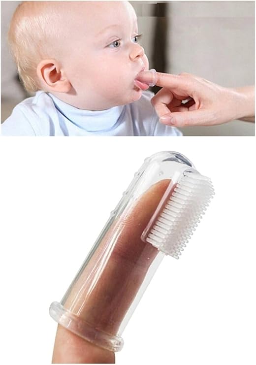 Optana 0-3 Yaş Yumuşak Silikon Bebek Damak Diş Kaşıyıcı Parmak Diş Fırçası Bebek Diş Fırçası Finger Brush