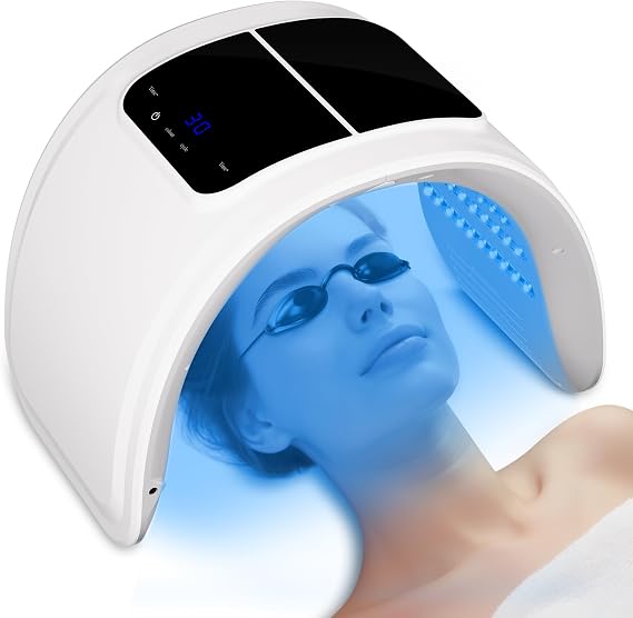 Red Light Therapy for Face Body - 7 Color Circulation Led Light Therapy for Face, Led Face Mask Light Therapy with Timer, Beauty Salon Home Spa Facial Skin Care Rejuvenation
