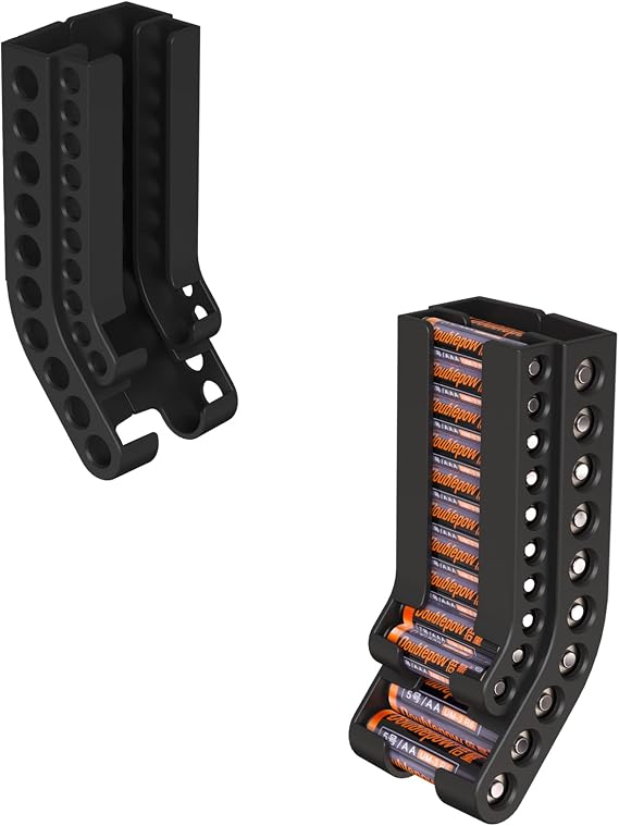 Battery Storage Organizer AA & AAA Combo, (Black)