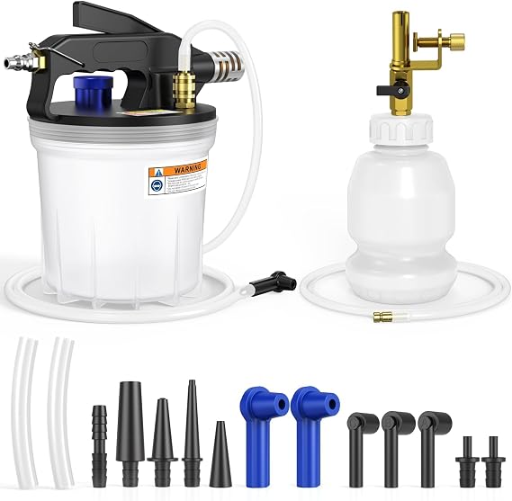 Luney Brake Bleeder Kit, One Person Pneumatic Vacuum Brake Fluid Bleeder