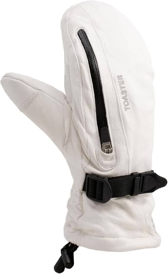 Swany Women's Supreme Snow Sports Ski Smooth Grain Leather Mitts with Removable Stretch Fleece Touchscreen Compatible Glove