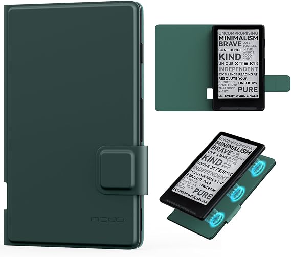 MoKo Magnetic Case for XTEINK X4 E-Reader 4.3 Inch, Midnight Green