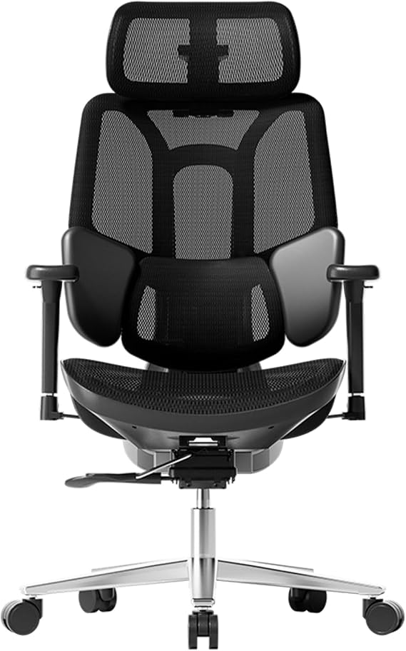 Hbada E3 Air Ergonomic Office Chair with Dynamic Lumbar Support, 3D Adjustable Headrest for Home Office Chair, 3D Adjustable Armrests Desk Chair, Swivel Big and Tall Computer Chair, Black