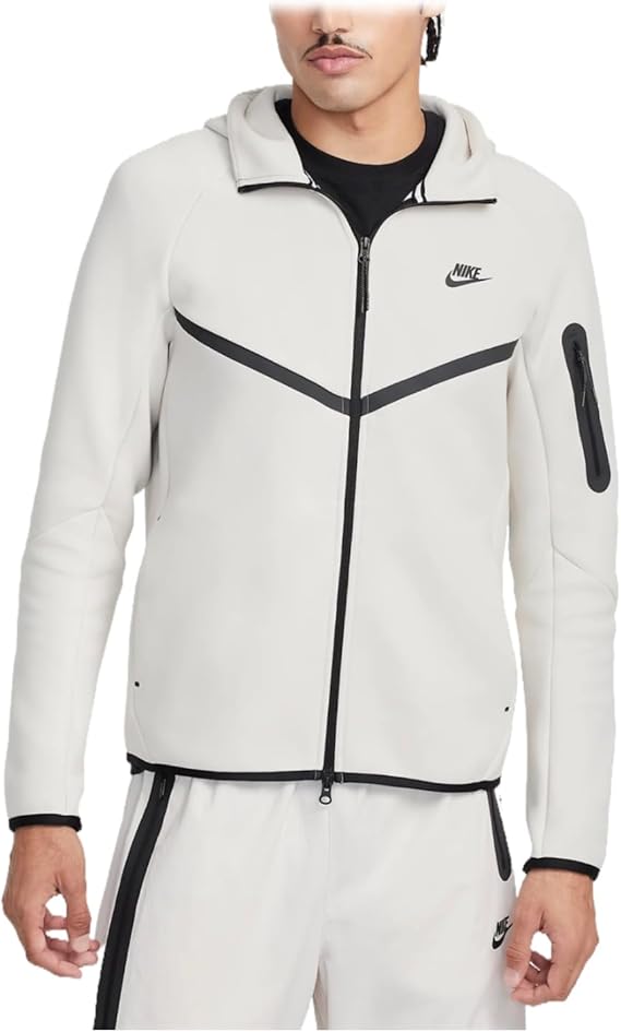 Nike Tech Men's Full-Zip Windrunner Hoodie (HV0949-104, Light Orewood Brown/Black)
