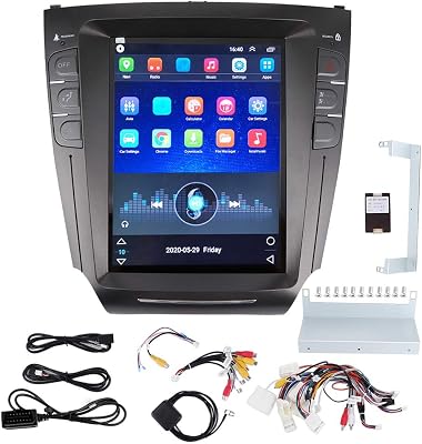 Qiilu 10.4in Car GPS Navigation, Car Radio Stereo GPS Navigation System Portrait Fit for IS200 IS250 IS300 IS350 2007 ?2015