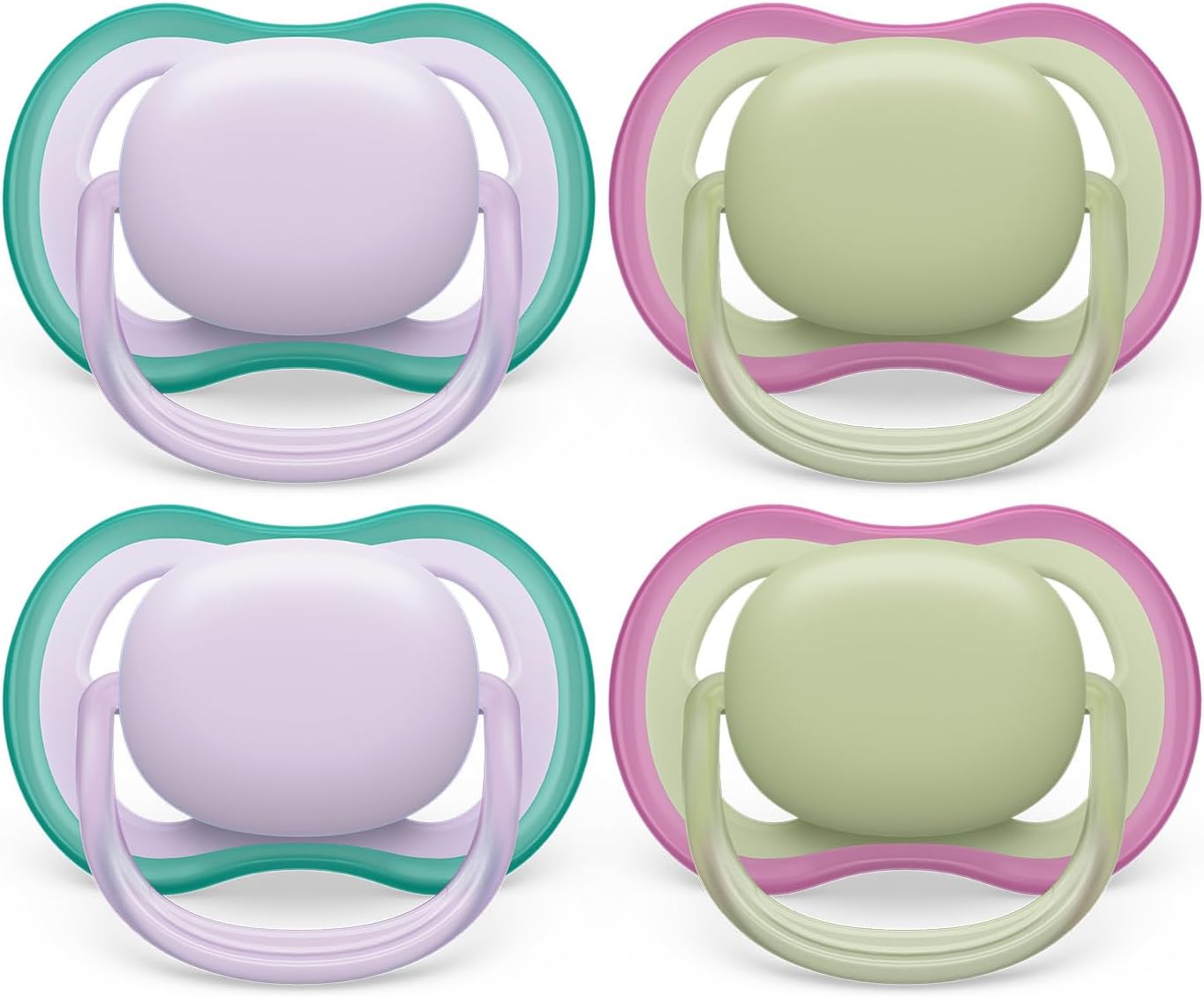 Philips Avent Ultra Air Pacifier - 4 x Light, Breathable Baby Pacifiers for Babies Aged 0-6 Months, BPA Free with Sterilizer Carry Case, SCF085/50