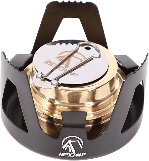 REDCAMP Mini Alcohol Stove Camping for Backpacking, Black
