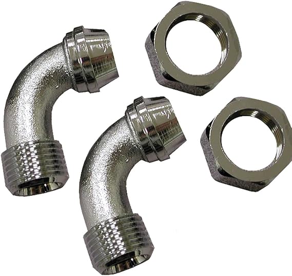Chrome Plated Bathcock Coupling Elbows, 1 Pair