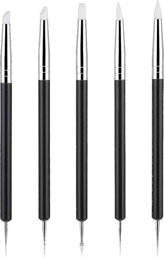 5 PCS Clay Tools, Clay Sculpting Tools, Clay Modelling Tools, Silicone Sculpting Tools, for Pottery Sculpture Cake Fondant Decoration(Black)