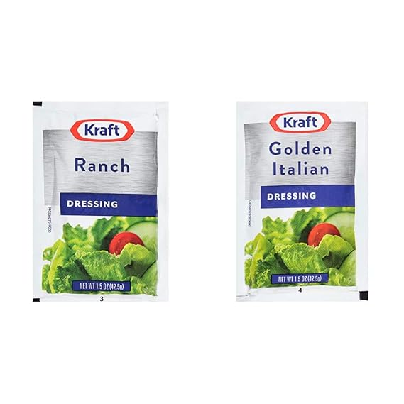 Kraft Ranch and Golden Italian Salad Dressing Single Serve Packets (1.5 oz Packets)