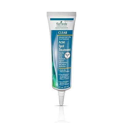 Kamedis Dermatology Daily Acne Spot Treatment with Salicylic Acid 2% for Acne-Prone Skin, Breakouts and Pimples, Non-Drying Gel with Proven Botanicals for Oily Skin, Breakouts, Pimple, Acne and Inflammation, Cruelty Free, Paraben-Free, Dye-Free, Steroid-Free, Benzoyl Peroxide-Free, 0.74 oz