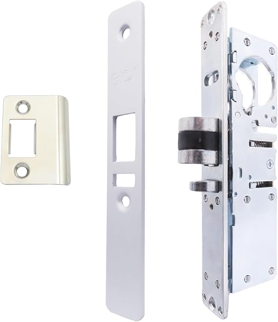 elox Narrow Stile Aluminum Door Mortise Deadlatch Lock, Handing Reversible Latch, 1-1/8" Backset, w/Aluminum & Bronze Duronodic Finish faceplate, Without Cylinder and Without Keys
