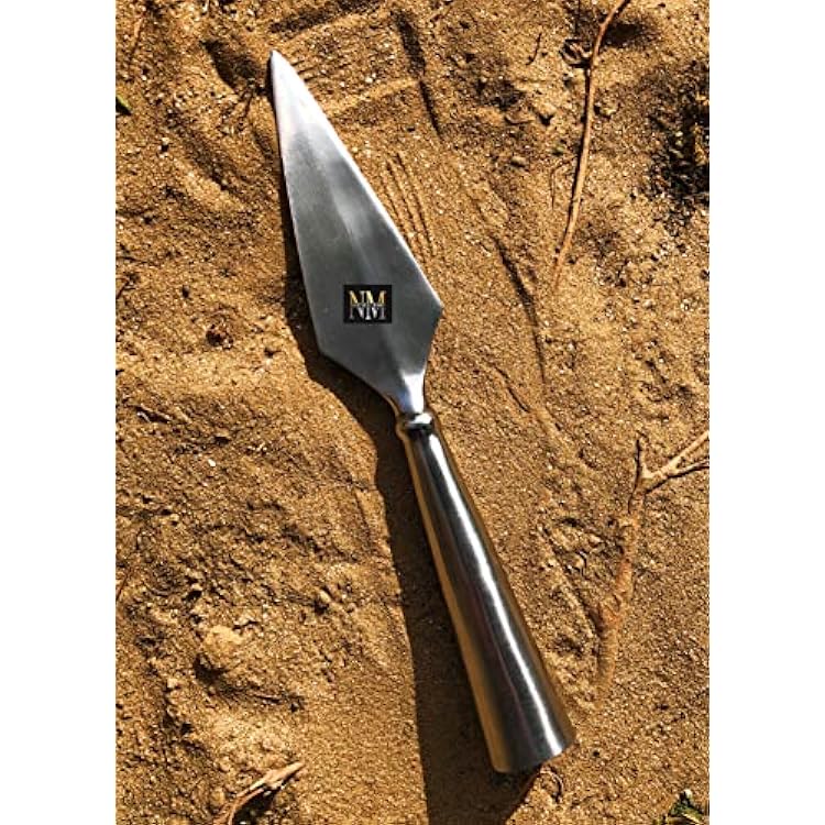 NauticalMart Hand Forged Viking Saga Iron SpearHead Reproduction Roman Or Medieval Javelin Steel Spearpoint Functional SCA Larp Knight Re-enactment Props Silver