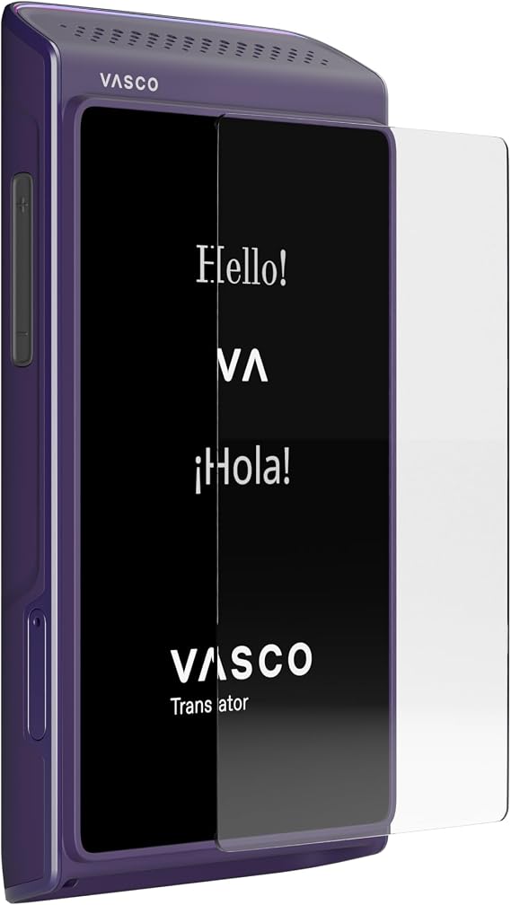 Vasco Translator Q1 + Tempered Glass Screen Protector Travel Bundle | Mystic Plum | Vasco Q1 bundle with AI translator, voice cloning and 9H tempered glass for complete travel protection.