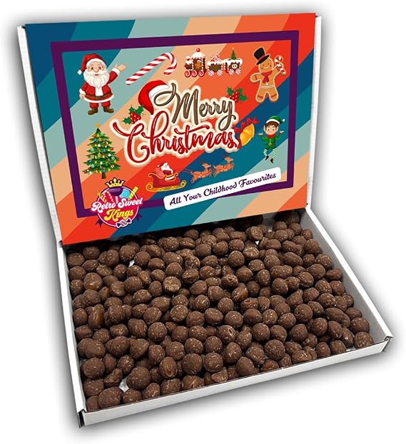 Chewing Nuts Merry Christmas Sweets Gift Box Hamper (RETRO CHRISTMAS FRONT)
