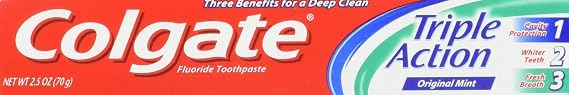 Colgate Travel Size toothpaste, Multicolor, Triple Action, 2.5 Ounce