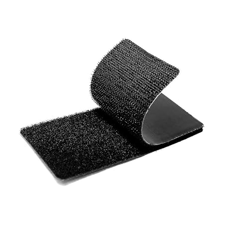 2 x 4 Inch - Hook and Loop Strips with Adhesive - 15 Sets - Square - Heavy Duty Tape - Black Sticky Back Fastener