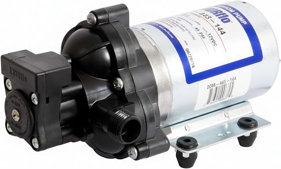 SHURFLO 2088-474-144 24VDC Diaphragm Pump, 3.0 GPM 45 PSI Water Transfer Pump, Self Priming 12 Ft, Automatic Demand Switch Control, Chemical Resistant Sprayer Pump for Agriculture RV Marine