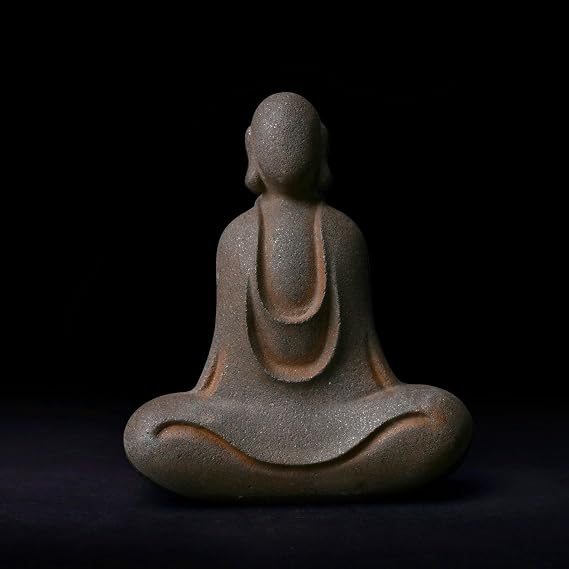 Faceless Buddha Statue, Cast Iron Buddha Figurine, Indoor Outdoor Zen Decor