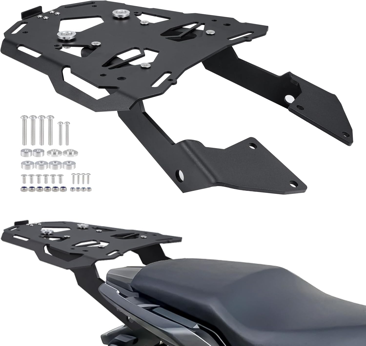 オートバイリアラゲッジラックキャリアカーゴ ホンダ Cb500f Cb500r Cb500x Cb500 2012-2023用 角度と幅調節可能