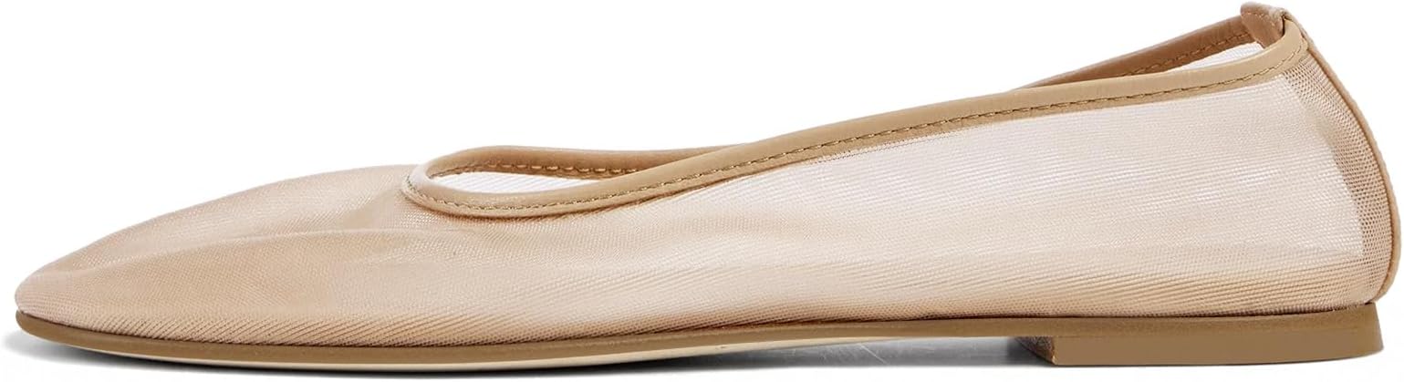 Dsevht Mesh Ballet Flats Shoes for Women Slip On Ballerina Shoes Round Toe Comfortable Casual Work Dress Flats Shoes Nude, 10.5