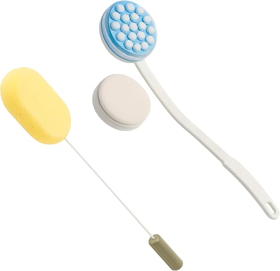 Homecraft Long Handled Sponge, Bendable Shower Sponge with Flexible Handle & Sammons Preston Lotion Applicator with Massage Head, Long Handle and Foam Massaging for Back, Easily Apply Lotions