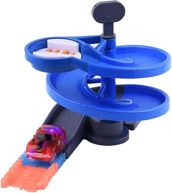 Track Attachment Rotating Stage Track Accessory,Replacement Only Rotary Tower Add Ons Fits Most Generic Light Up Raceracks (Blue)