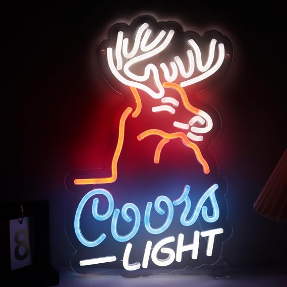 Deer Head Crs Light Neon Signs for Wall Decor Neon Lights for Bedroom Led Signs Suitable for Man Cave Bar Pub Christmas Birthday Party Gift