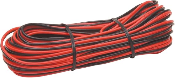 RoadPro 25' Hardwire Replacement 2 Wire 22-Gauge Parallel Wire,Black/Red