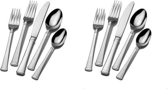 Mikasa, Harmony Flatware Service for 4, 20 Piece Set, 18/10 Stainless Steel Silverware Set (Pack of 2)