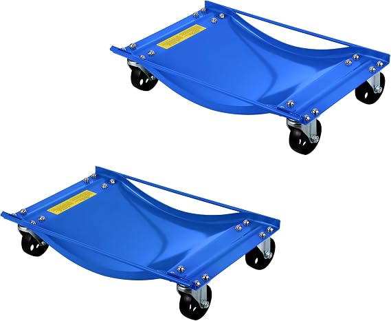 Garvee Car Wheel Dolly Set of 2, 2260 KG Heavy Duty Steel Tire Skates with Lockable Casters & Handle, Van Positioning Jack Car Dolly Lifter for Moving Cars, Trucks, Motorcycles in Garage Auto Repair-A