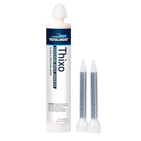 TotalBoat Thixo (185ml Cartridge) | Thickened Epoxy Adhesive | for Bonding, Gluing, Sealing and Filling | Use on Wood, Fiberglass, Metals, Brick, Stone, Glass, Tile & More