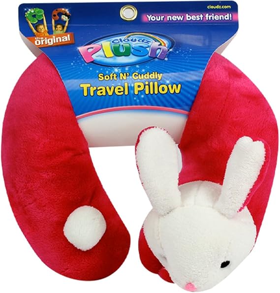 Cloudz Plush Animal Neck Pillows - Pink Bunny