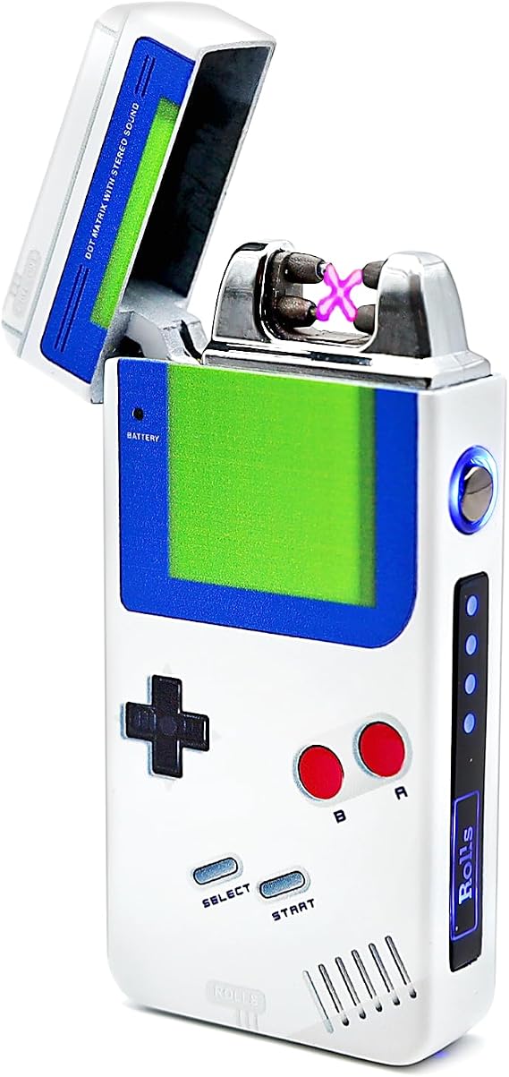 Rolls Electric Lighter - Cool Lighters - Retro Gamer Gifts for Men - Cool Gadgets - Custom Unique Birthday Gifts - Stocking Stuffers for Men - By Rolls Plasma Lighter (Blue Classic)