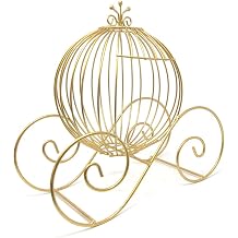 Homeford Metal Wire Pumpkin Coach, Gold, 15-Inch