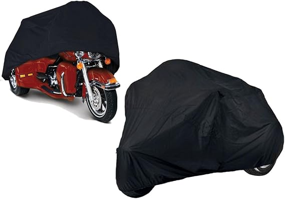 Trike Cover Fits Harley Davidson FLHTCUTG Tri Glide Ultra Classic 3-Wheeler. Protective All-Weather Three Wheel Motorbike Cover Breathable and Portable Vehicle Protection