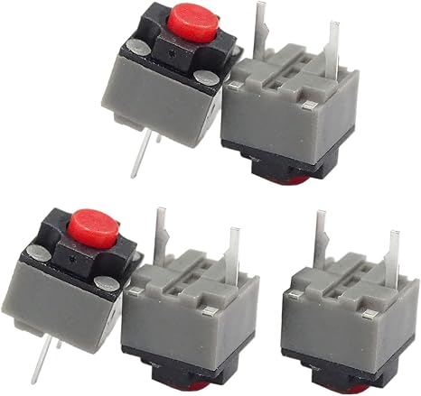 5 Pcs Mute Button 6x6x7.3mm Square Switch Silent Button Micro Switch 10 Million Mouse Micro Industrial, Pushbutton Switches Controls and Indicators