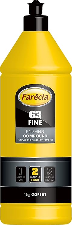Farecla G3 Fine Finishing Compound 1L (GSF101) Fine Polish for Cars, Removes P3000 Marks, Swirls and Holograms, Restores Dull Paint, Easy Clean-Up, Hand or Machine Use, for Professional Results