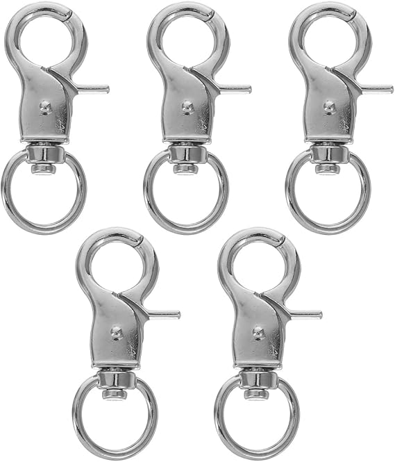 Ipetboom 5pcs Birdcage Lock Metal Snaps Door Chain Lock Heavy Duty Birds Cage Metal Clip Spring Hook Bird Cage Door Bird Accessories Stainless Steel Fly Rope Parrot to Rotate