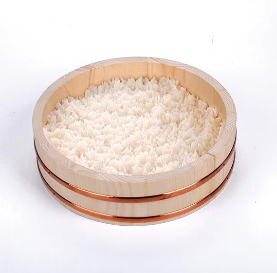 Large Wooden Mixing Bowl Sushi Oke Rice Tub Hangiri 60cm 23.6-Inch Diameter