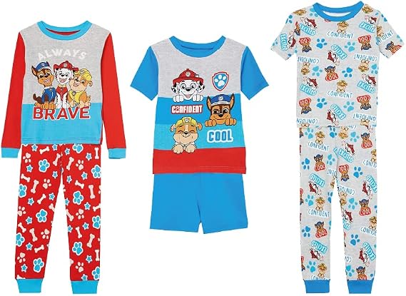 Nickelodeon Boys' Paw Patrol 6-piece Snug-fit Cotton Matching Pajama Set