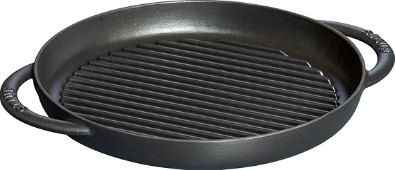 Staub Casting Grill Pan 26cm Black with Double Handles
