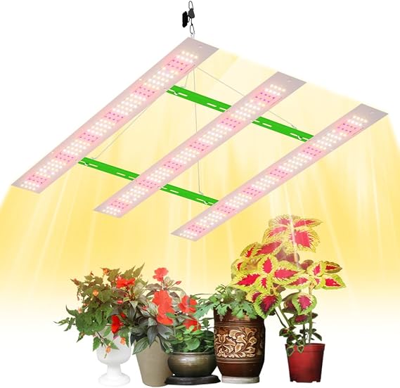 600Watts Equivalent LED Grow Light 2FT Sunlight Full Spectrum Plant Light 3Heads Super Bright Indoor Greenhouse Hydroponics Lamps 100-277V Gardening Sapling Fruit Pot Culture Growth Box Fill Lighting