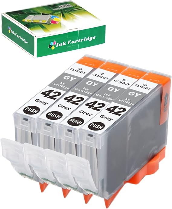 CLI-42 GY Pixma Pro-100 Gray Ink Cartridges Replacement for Canon CLI-42 CLI42 Gray Ink Cartridges Use for Pixma Pro-100 Pro-100s Printers 4 Pack