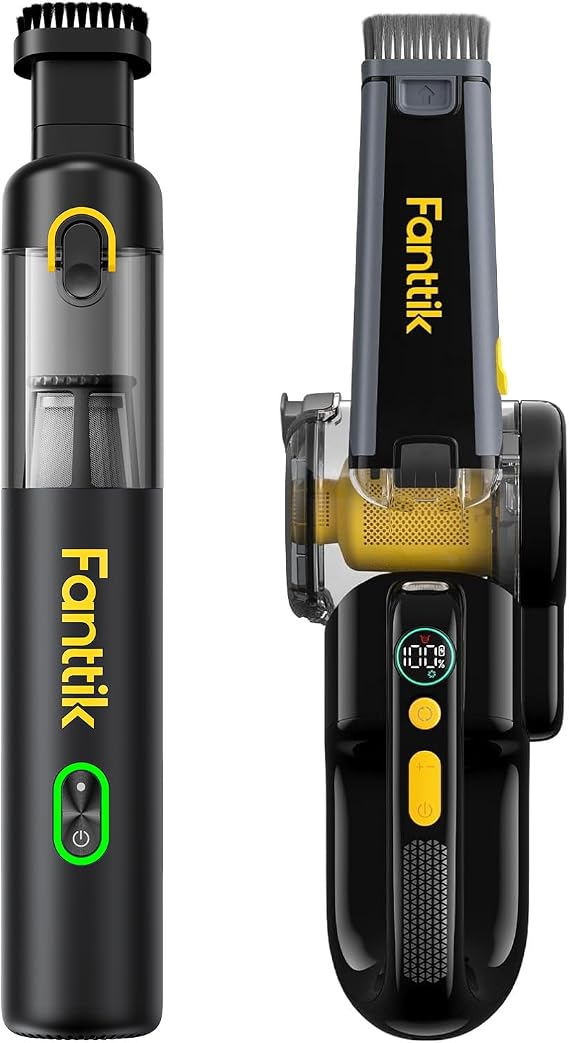 Fanttik Fold V10 APEX Pivot Cordless Car Vacuum V8 Mate Upgraded Cordless Car Vacuum Black