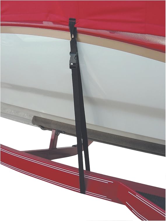 BoatBuckle F14264 Snap-Lock Boat Cover Tie-Down Straps, 1 in x 4 ft, 6-Pack