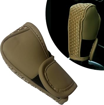 1 Pcs Car Gear Shifting Knob Cover, 2.75inches X 4.71inches Anti-Slip Waterproof Shifter Knob Protector, Automobile Interior Decoration Accessories For Suv, Truck, Rv (Beige)