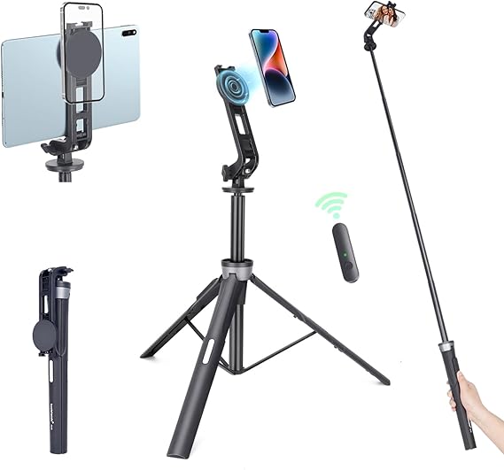 Koolehaoda 64" Magnetic Selfie Stick Tripod, 5 in 1 with Wireless Remote